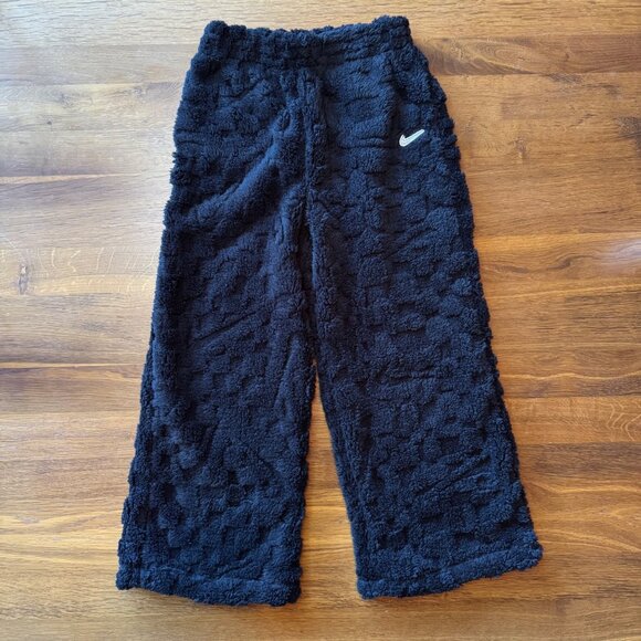 NIKE Cozy Faux Fur Fleece Set Girls 6-7 6X NWT Black Sweat Suit NEW Pants Hoodie - Picture 8 of 16